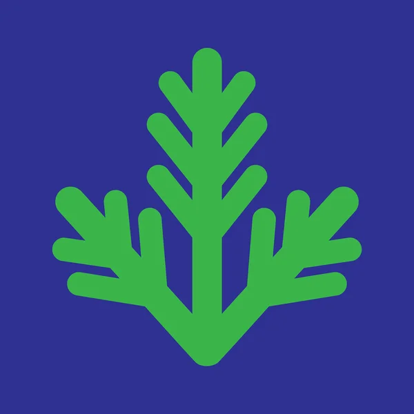 Icône plate sur fond bleu branche de sapin — Image vectorielle
