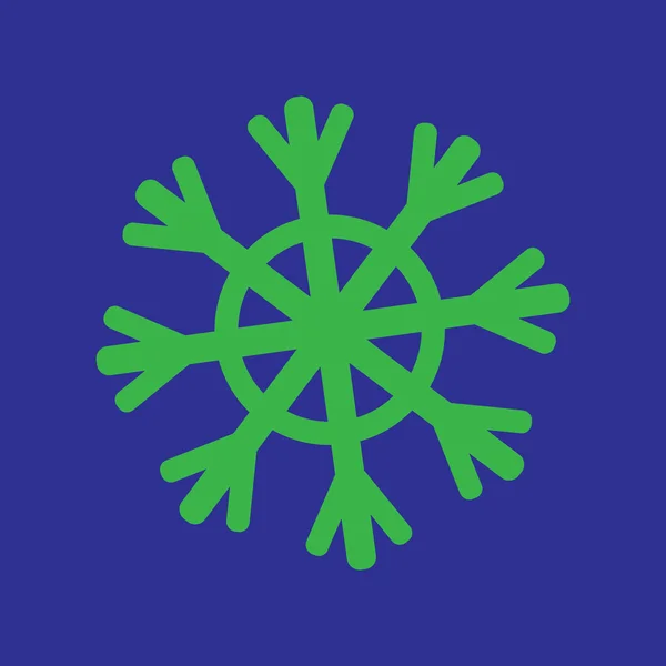 Icono plano sobre fondo azul Navidad copo de nieve — Vector de stock