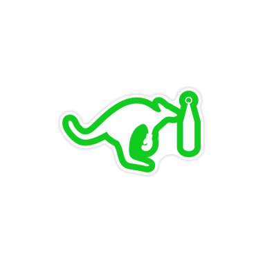 Beyaz arka plan kanguru kutusu used bulunan şık kağıt etiket