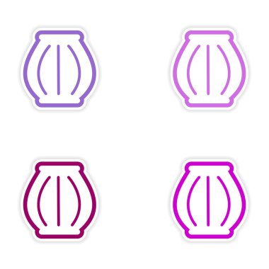 Çıkartmalar Hint sepet beyaz arka plan üzerinde kümesi