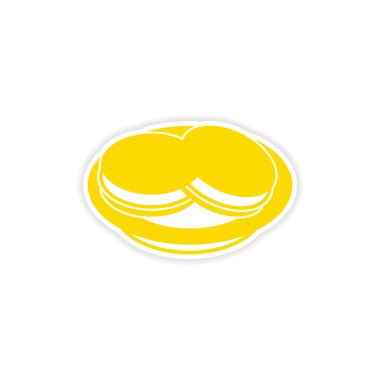 simgesi etiket gerçekçi tasarım üzerinde kağıt dondurma yemek