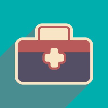 Düz stil tıbbi çantada simgesi