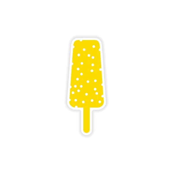 Icon sticker realistic design on paper ice cream nuts — Stock Vector