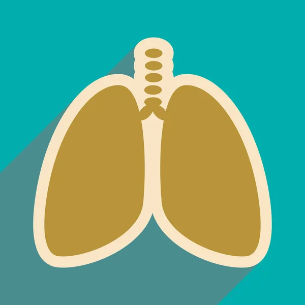 Ikonen för mänskliga lungor i platt stil — Stock vektor