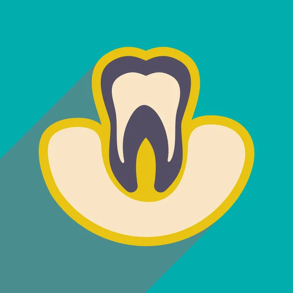 Ícone de gengivas de dente em estilo plano — Vetor de Stock