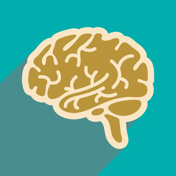 Icono del cerebro humano en estilo plano — Vector de stock