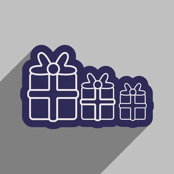 Ploché ikony s dlouhý stín vánoční dárky — Stockový vektor
