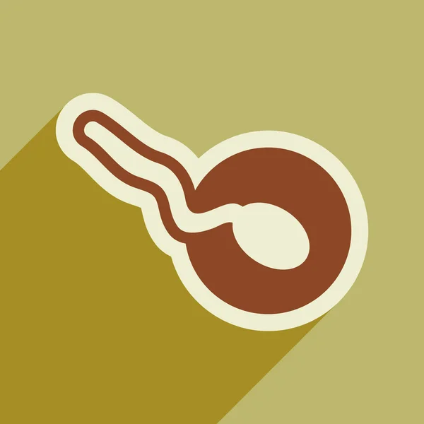 Плоская икона с длинной спермой тени и яйцом — стоковый вектор