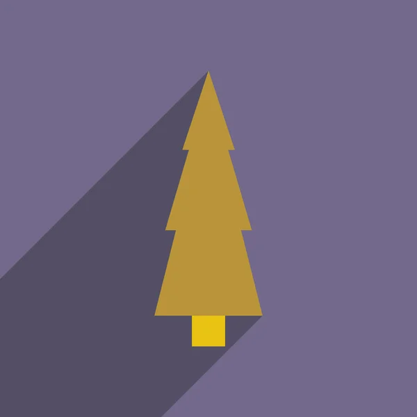 Flat ikonen med långa skugga julgran — Stock vektor