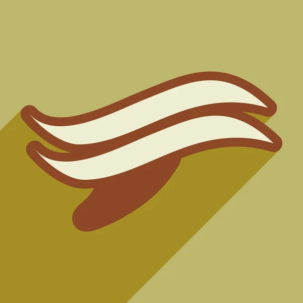 Platte pictogram met lange schaduw walvissen logo — Stockvector
