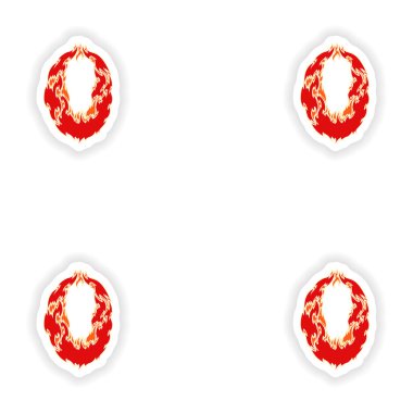 derleme çıkartmaları ateşli yazı tipi beyaz zemin üzerine kırmızı numarası 0