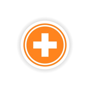 Kağıt tıp logo simge etiketi gerçekçi tasarım
