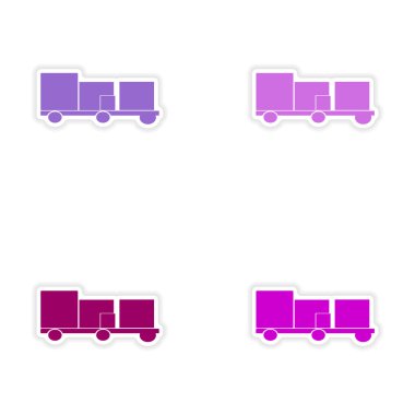 derleme gerçekçi etiket tasarım kağıt üzerinde ulaşım Ürünler Römorklar