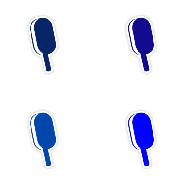 derleme gerçekçi etiket tasarım kağıt dondurma Stick