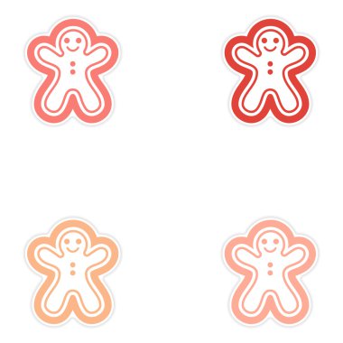 OOF kağıt etiket beyaz arka plan Christmas cake ayarla