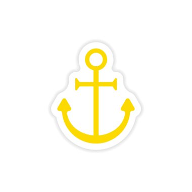 Kağıt çapa parlak simge etiketi gerçekçi tasarım