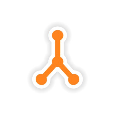 Kağıt kimyasal bağ simgesini etiket gerçekçi tasarım