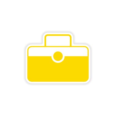 Kağıt Bagaj simge etiketi gerçekçi tasarım