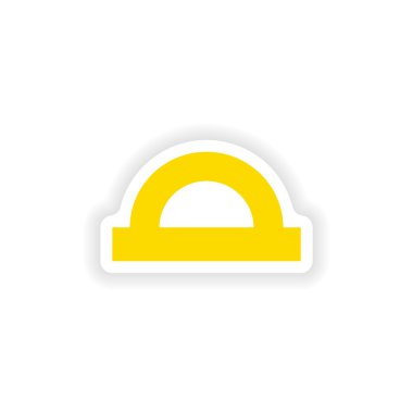 Kağıt iletki üzerinde simgesi etiket gerçekçi tasarım