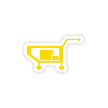 Kağıt kamyon kutuları simge etiket gerçekçi tasarım