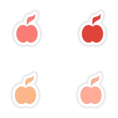 derleme gerçekçi etiket tasarım kağıt elma