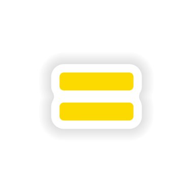 Kağıt eşitlikle simgesi etiket gerçekçi tasarım