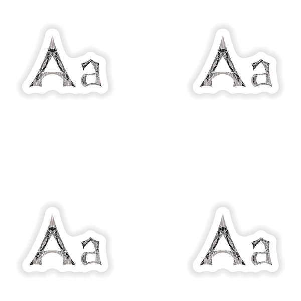 中灰色马赛克多边形的大会贴纸低聚字母 A — 图库矢量图片