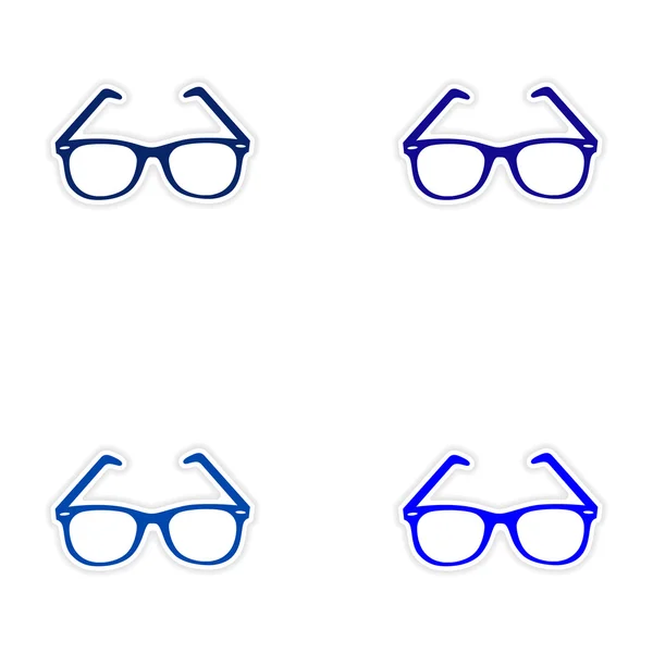 Assemblage design autocollant réaliste sur lunettes de soleil en papier — Image vectorielle