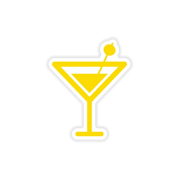 Icon sticker realistic design on paper cocktail olives — Stock Vector