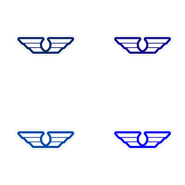 Ensamblaje pegatinas alas águila — Archivo Imágenes Vectoriales