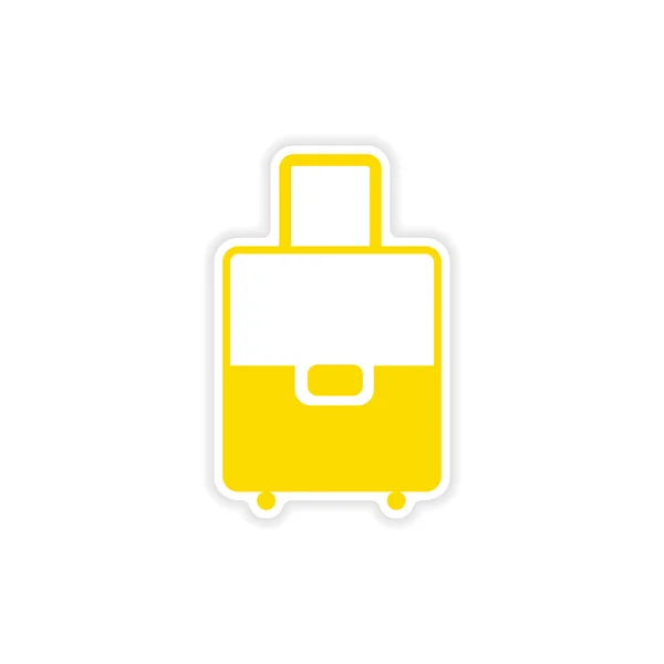 icon sticker realistic design on paper valise