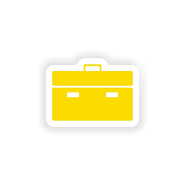 Icon sticker realistic design on paper briefcase — Stock Vector