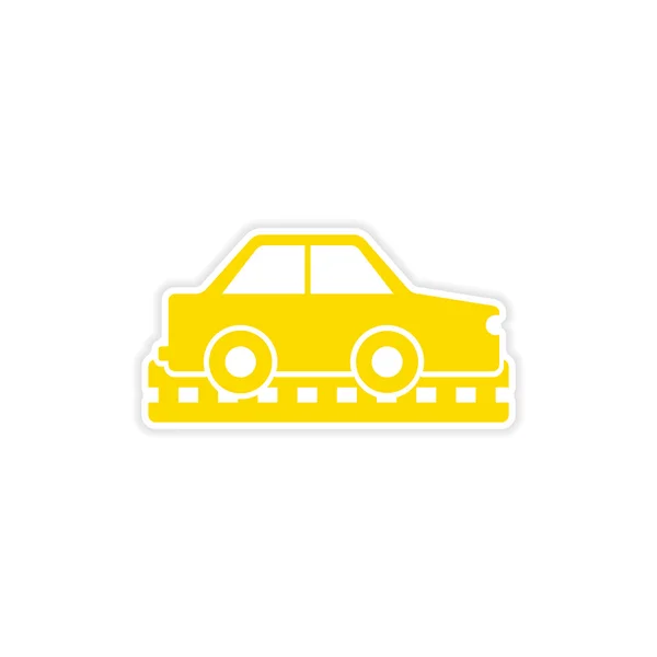 Icon sticker realistic design on paper cars — Stock Vector