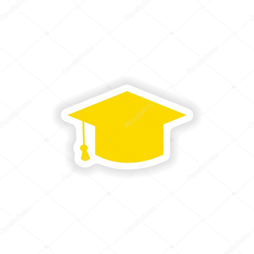 icon sticker realistic design on paper Masters cap