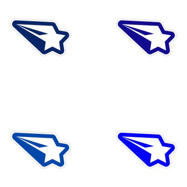 Beyaz arka plan Noel yıldızı kağıt çıkartmaları kümesi