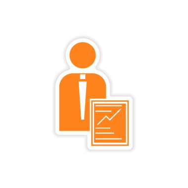 şık etikette kağıt işadamı ve ekonomik rapor