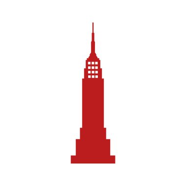 flat icon on white background American skyscraper clipart