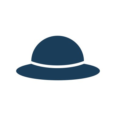 düz beyaz arka plan Bayan şapka simgesine