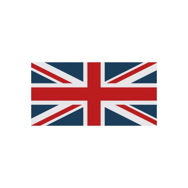 düz beyaz arka plan İngiliz bayrağı simgesine