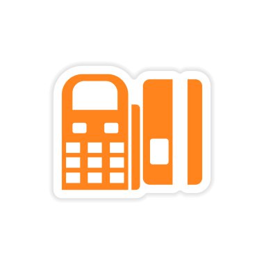 Kağıt terminali ve banka kartı bulunan şık etiket