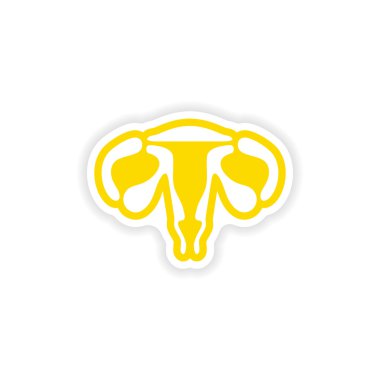 Kağıt etiket beyaz arka plan kadın vajina