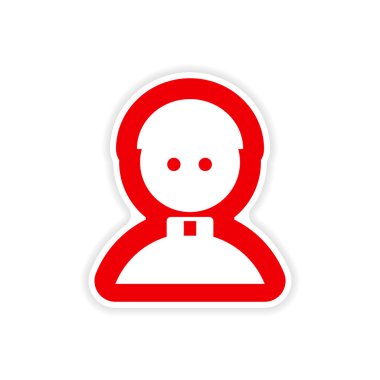 Beyaz arka planda Katolik rahip adam kağıt etiket