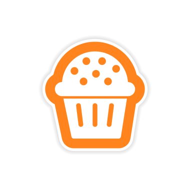 Beyaz arka planda Noel kek kağıt etiket