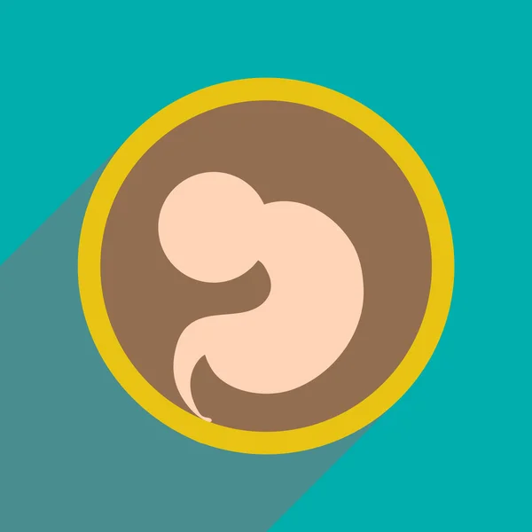 Flat ikonen med långa skugga barn i livmodern — Stock vektor