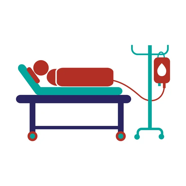 Icono plano moderno sobre fondo blanco Transfusión de personas — Vector de stock