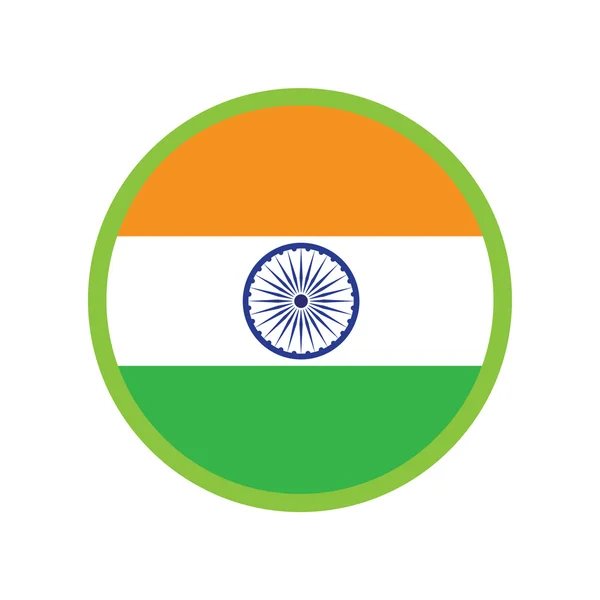 Μοντέρνα επίπεδη εικόνα σε λευκό φόντο σημαία της Ινδίας — Διανυσματικό Αρχείο