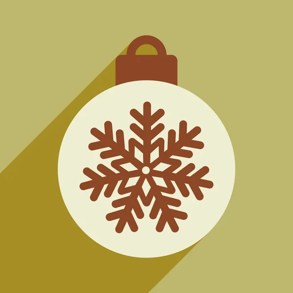 Płaskie ikona z długi cień Boże Narodzenie ball — Wektor stockowy