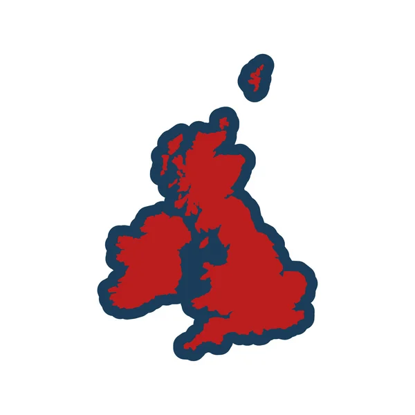 Düz iconon beyaz arka plan harita İngiltere'nin — Stok Vektör