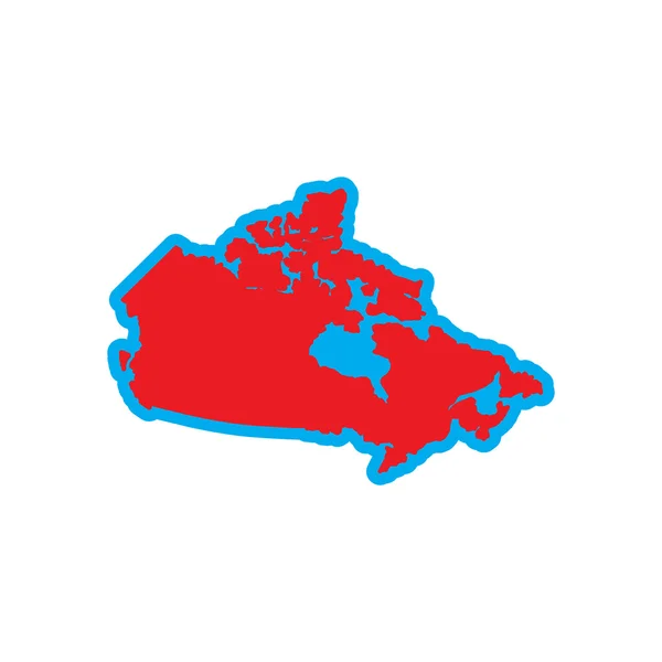 Icono plano en el mapa de fondo blanco de Canadá — Vector de stock