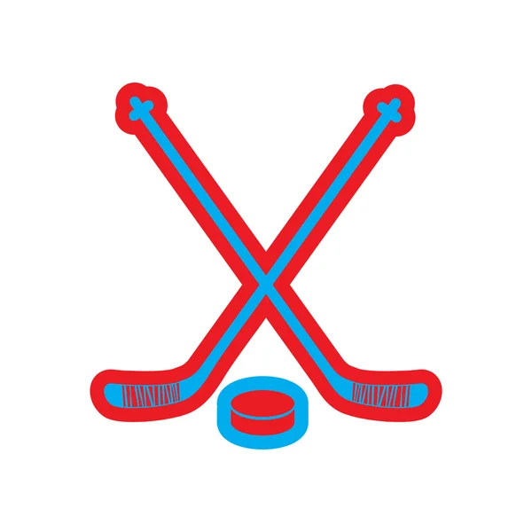 Icona piatta su sfondo bianco bastoni da hockey — Vettoriale Stock